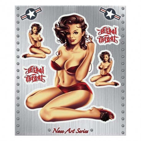 pegatina-lethal-threat-nose-art-1950s-pin-up-girl