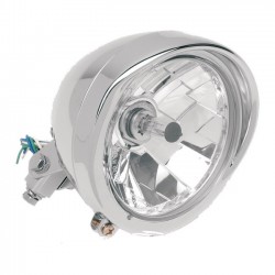 HEADLIGHT CENTRAL CHROME VISOR 14.5 CM