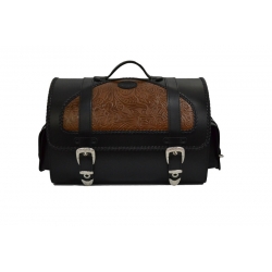 EMBOSSED LEATHER REAR TRUNK RIDERS BROWN