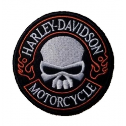 PARCHE HARLEY DAVIDSON SKULL MOTORCYCLE 9CM.