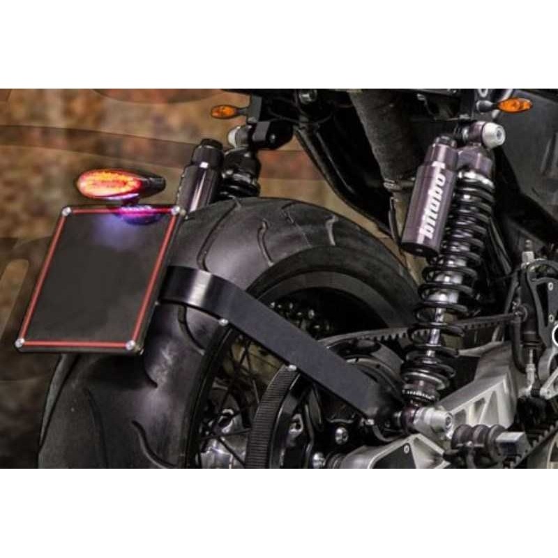 Soporte de Matricula c/Luces LED (Homologado) - Modelos H-D - Heinz Bikes -  Custom Center-Harley & Custom