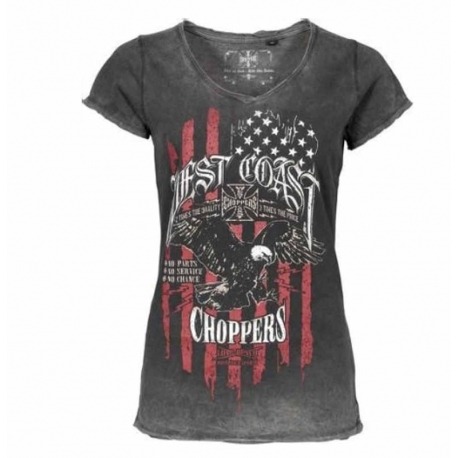 CAMISETA MUJER WEST COAST CHOPPERS EAGLES GRIS