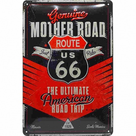 PLACA GARAJE ROUTE 66 JUST RIDE