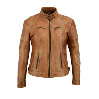 Chaqueta moto mujer Holyfreedom Woman Leather marron