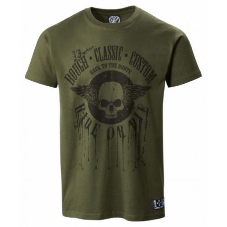 ROUGH CLASSIC CUSTOM RIDE OR DIE OLIVE T-SHIRT