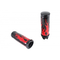 HARLEY DAVIDSON CHROME RED FLAMES GRIPS